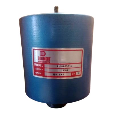 Dollinger AI-104 air intake filter housing. Blue in color.
