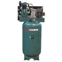 FS Curtis Model CT reciprocating air compressor. Green with logo.