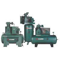 Group photo of three FS Curtis Mastlerline ML Series reciprocating air compressors.